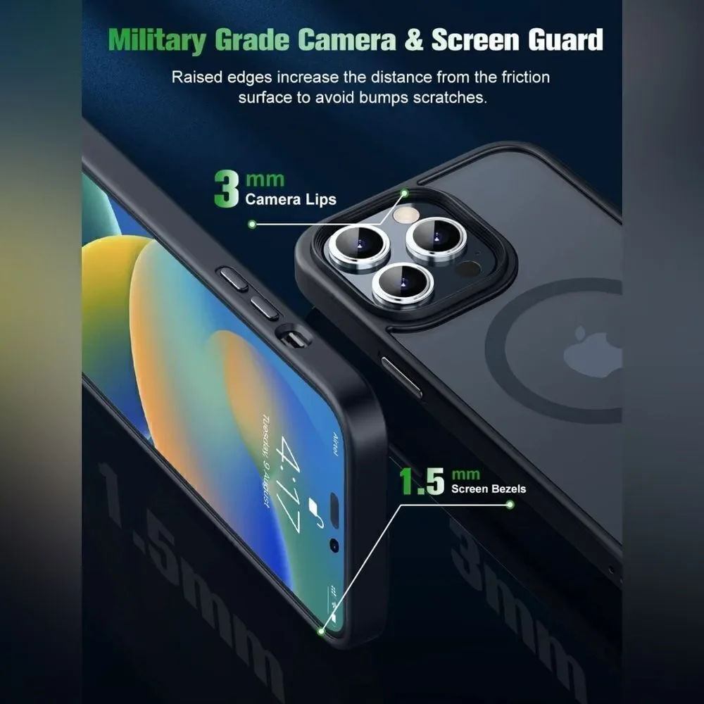 Heavy Duty Protective Magnetic Case for iPhone 14, 14 Pro, 14 Pro Max